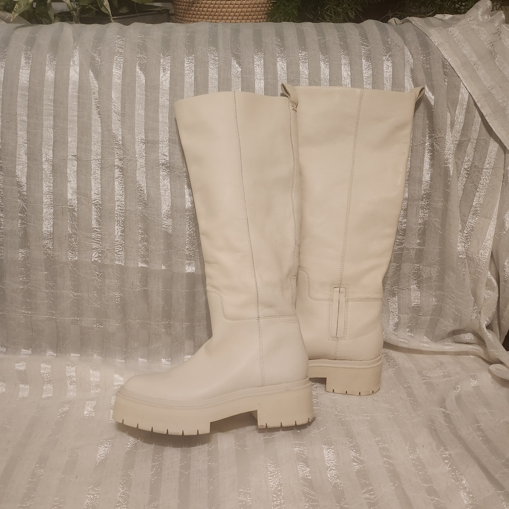 Sam Edelman Cream Knee-High Boots
